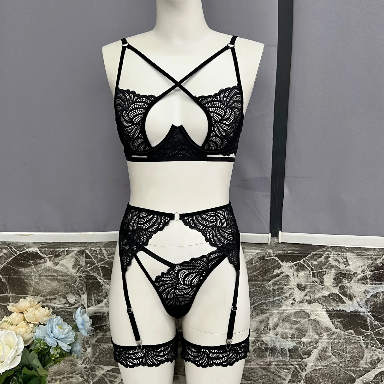 Lace Bralette Set 059 view 6