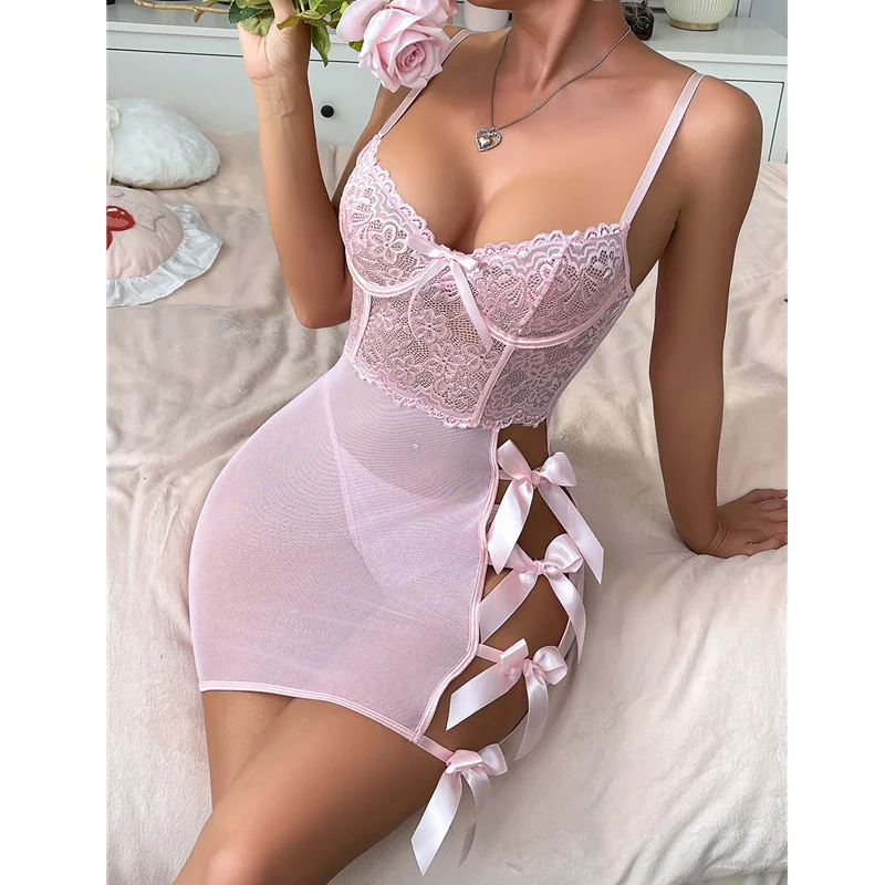 Lace Bow Sleepwear Set 006 view 3