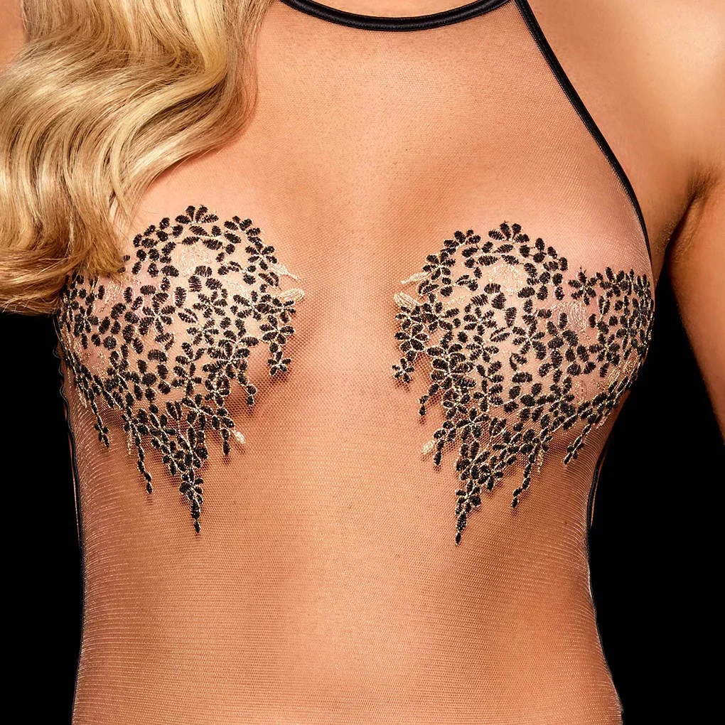 Embroidered Halter Bodysuit 026 view 2