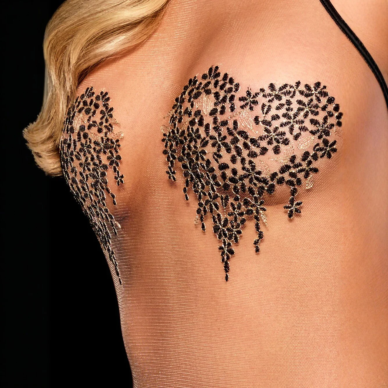 Embroidered Halter Bodysuit 026 view 3