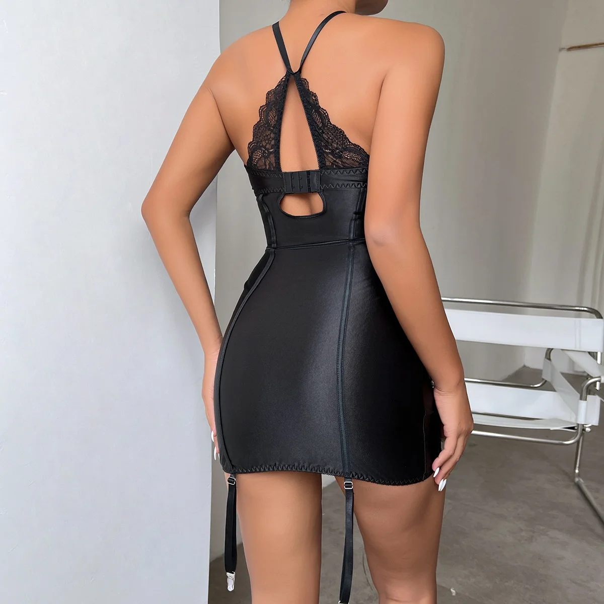 Lace Halter Bodysuit 028 view 4