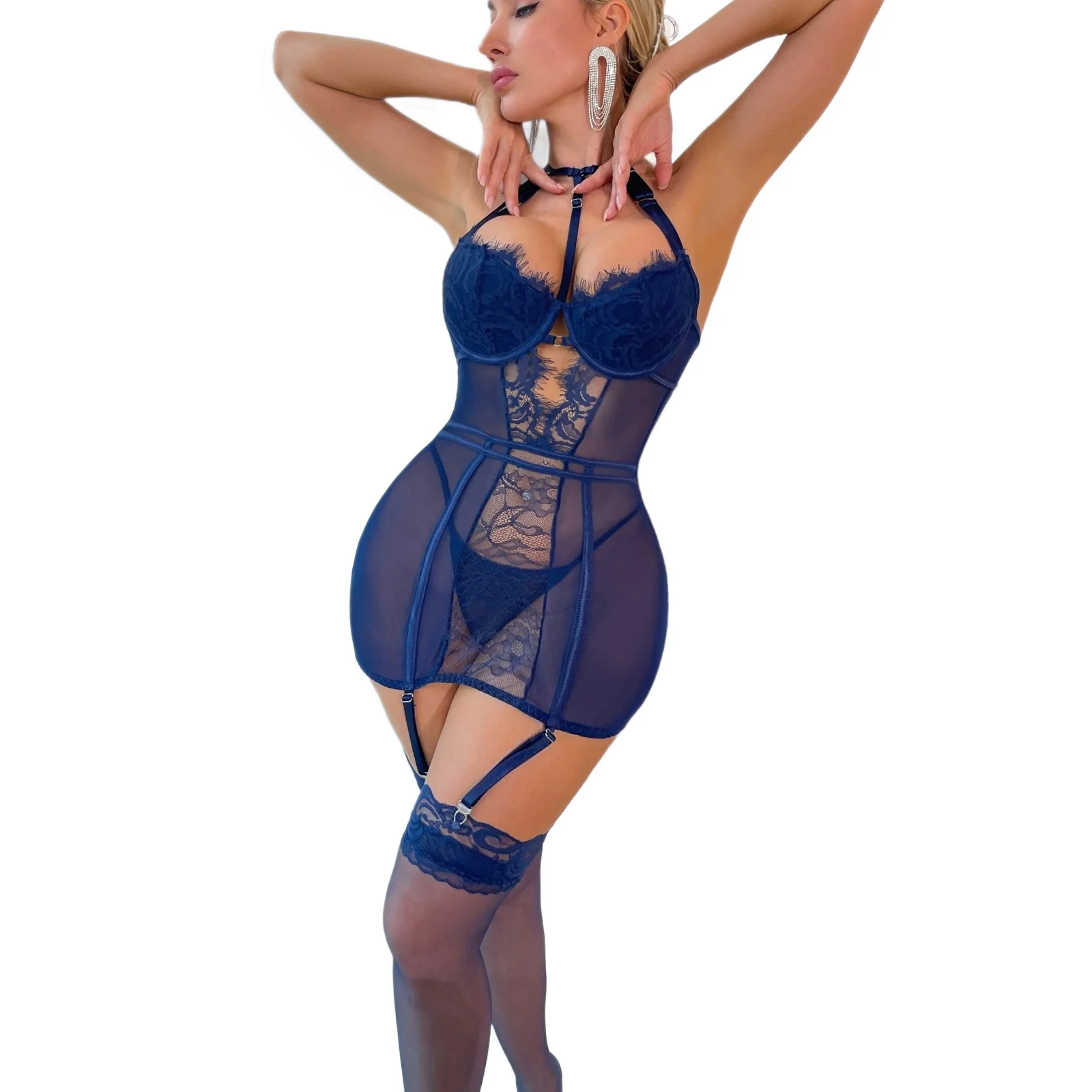 Lace Halter Bodysuit 035 view 5