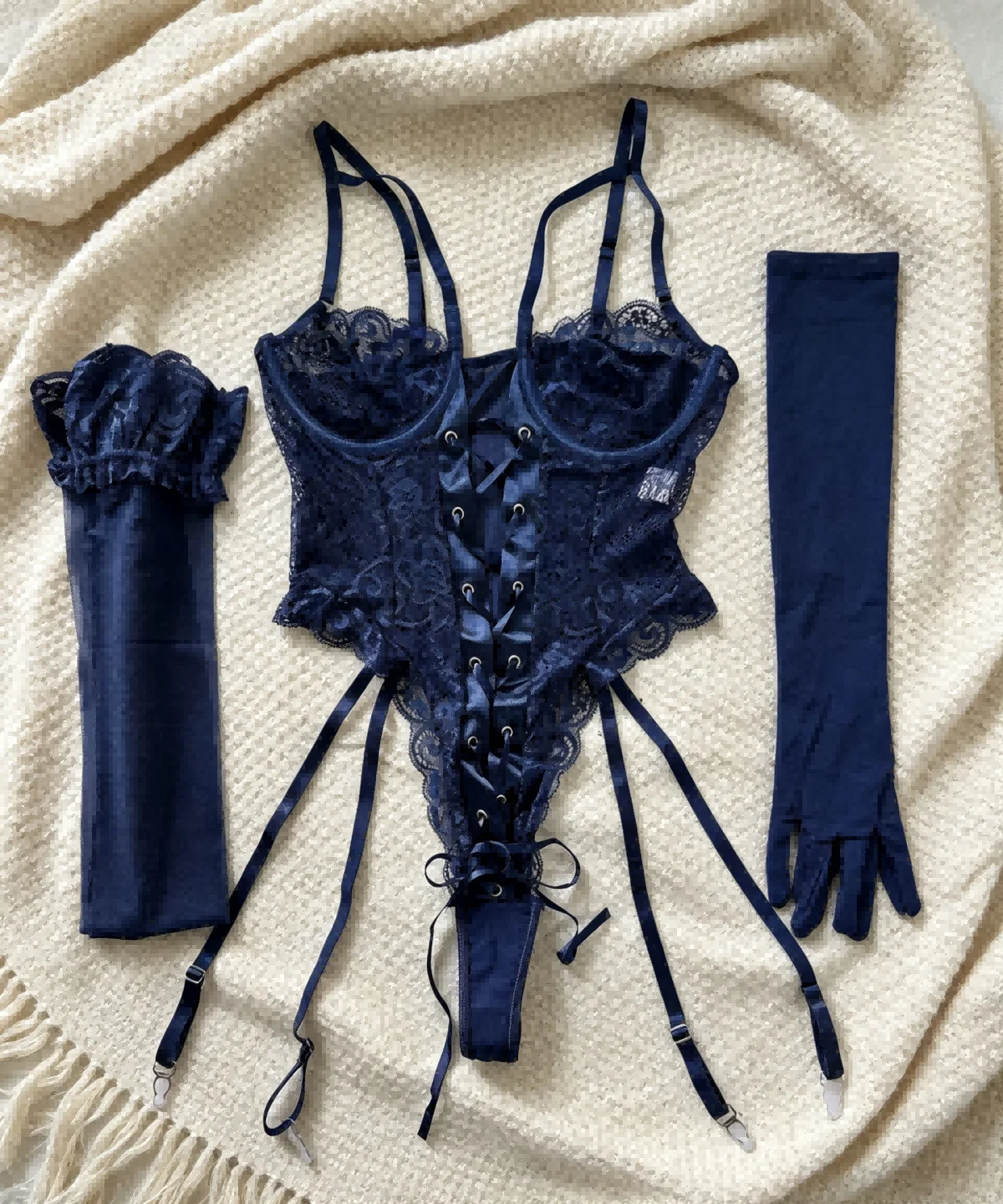 Lace Strappy Bodysuit 032 view 5