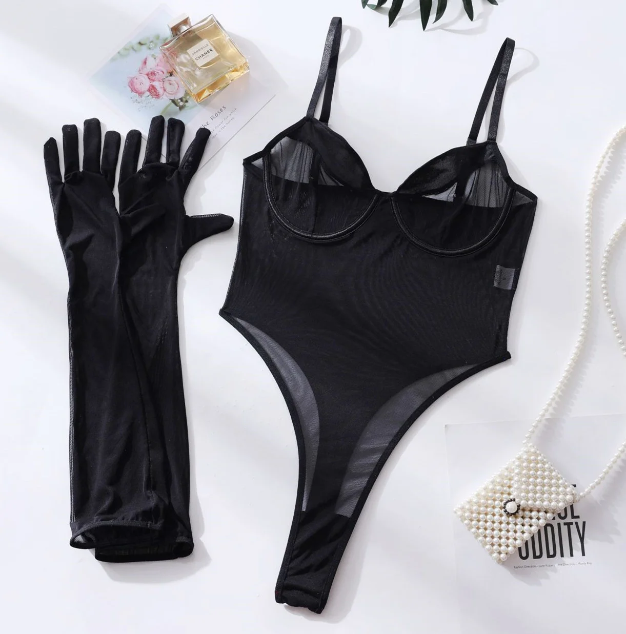 Lace Glove Bodysuit 055 view 5