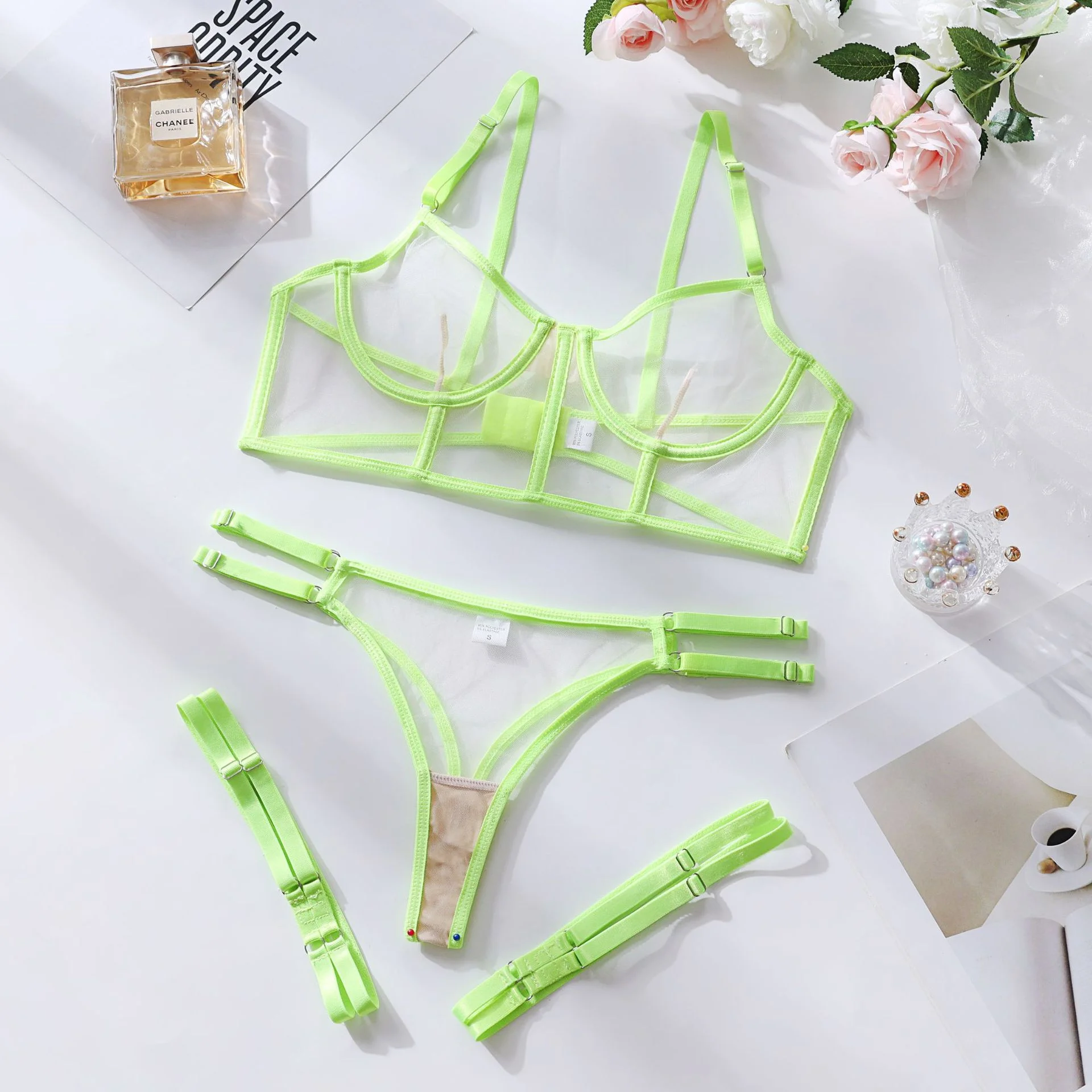 Mesh Lingerie Set 054 view 7