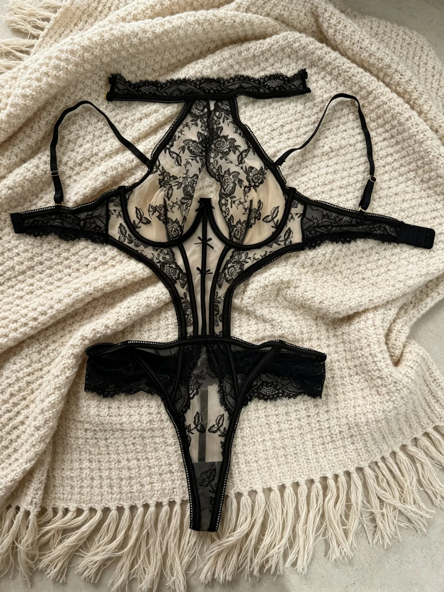 Embroidered Halter Bodysuit 058 view 6