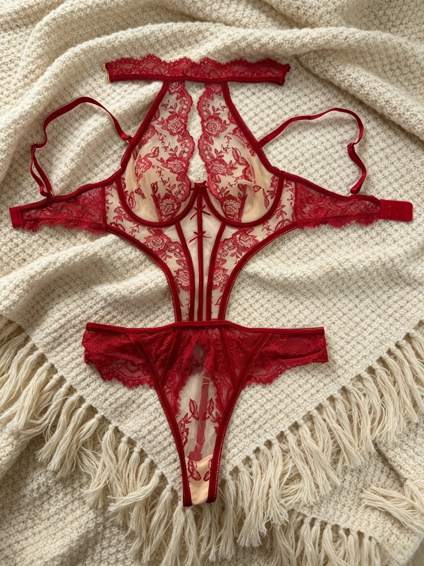 Embroidered Halter Bodysuit 058 view 7