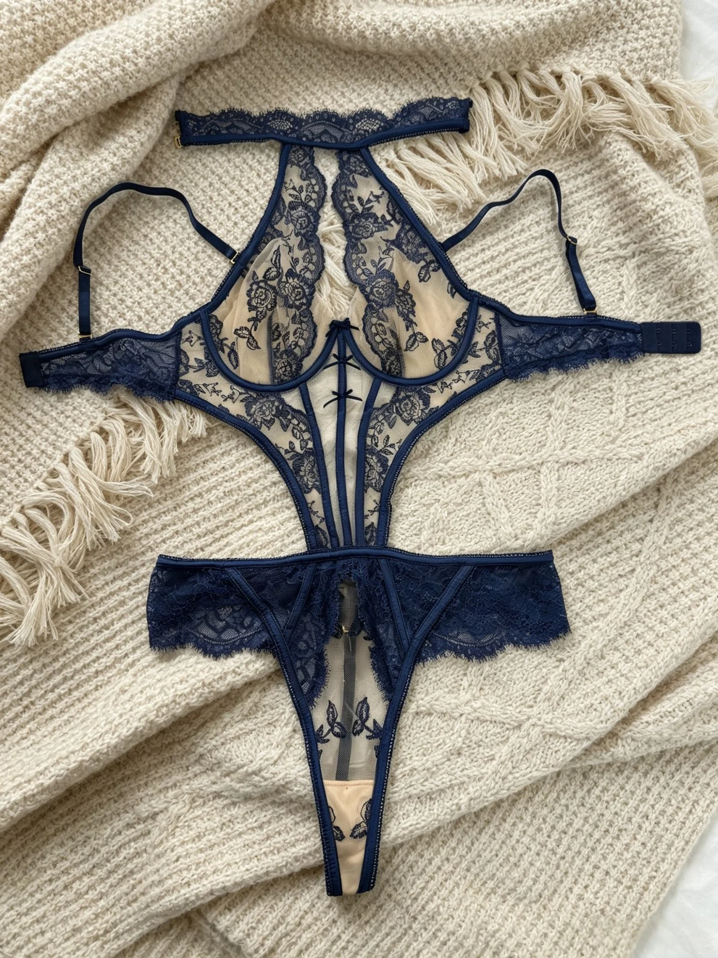 Embroidered Halter Bodysuit 058 view 8