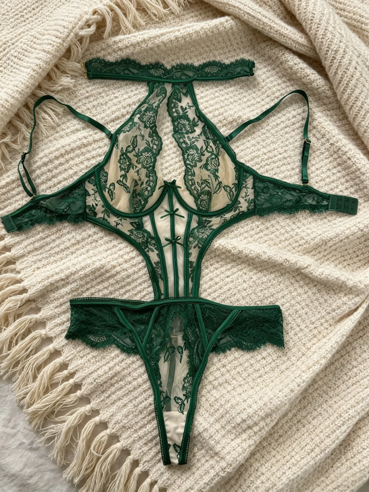 Embroidered Halter Bodysuit 058 view 9