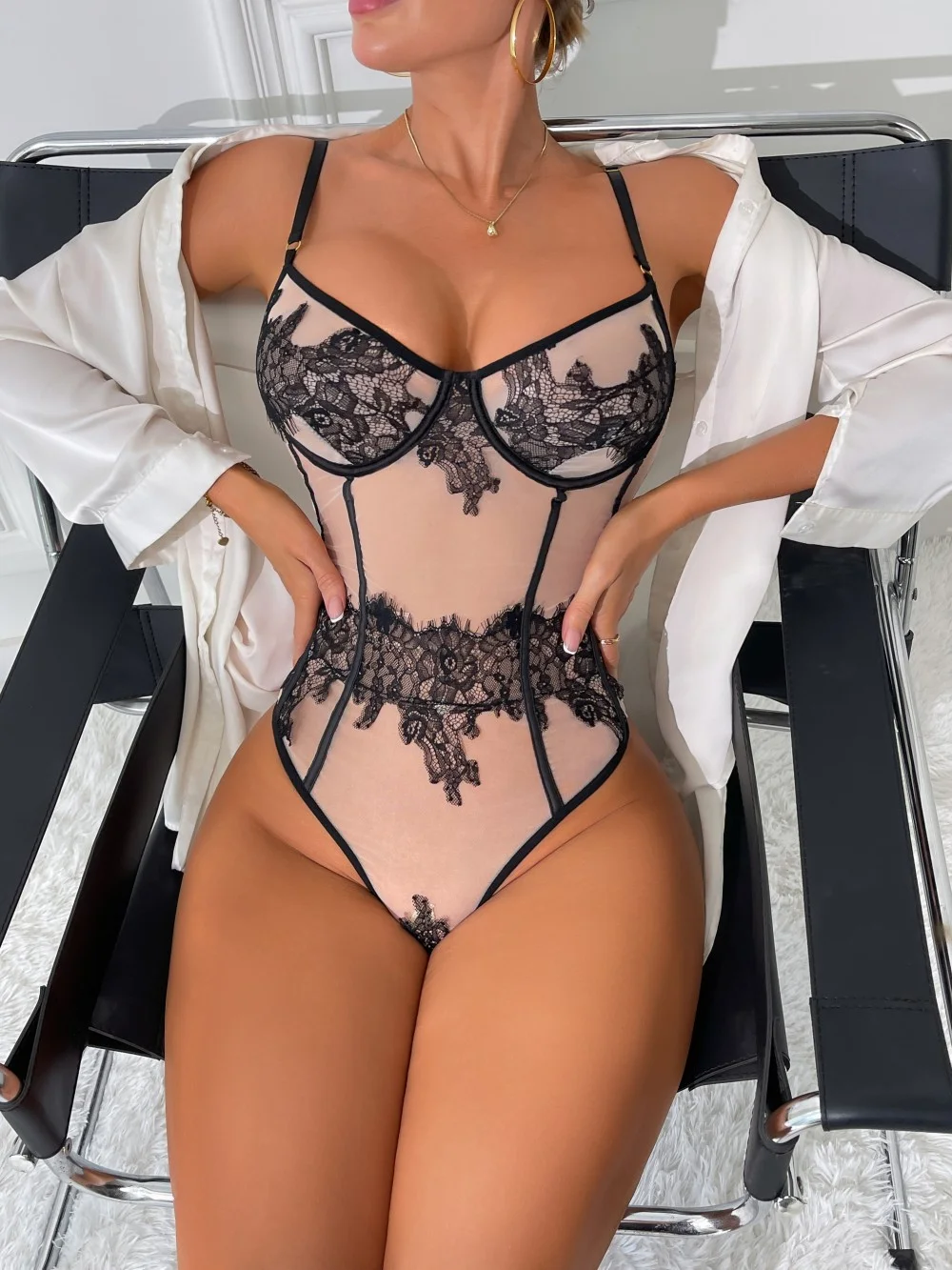 Lace Cutout Bodysuit 065 view 6