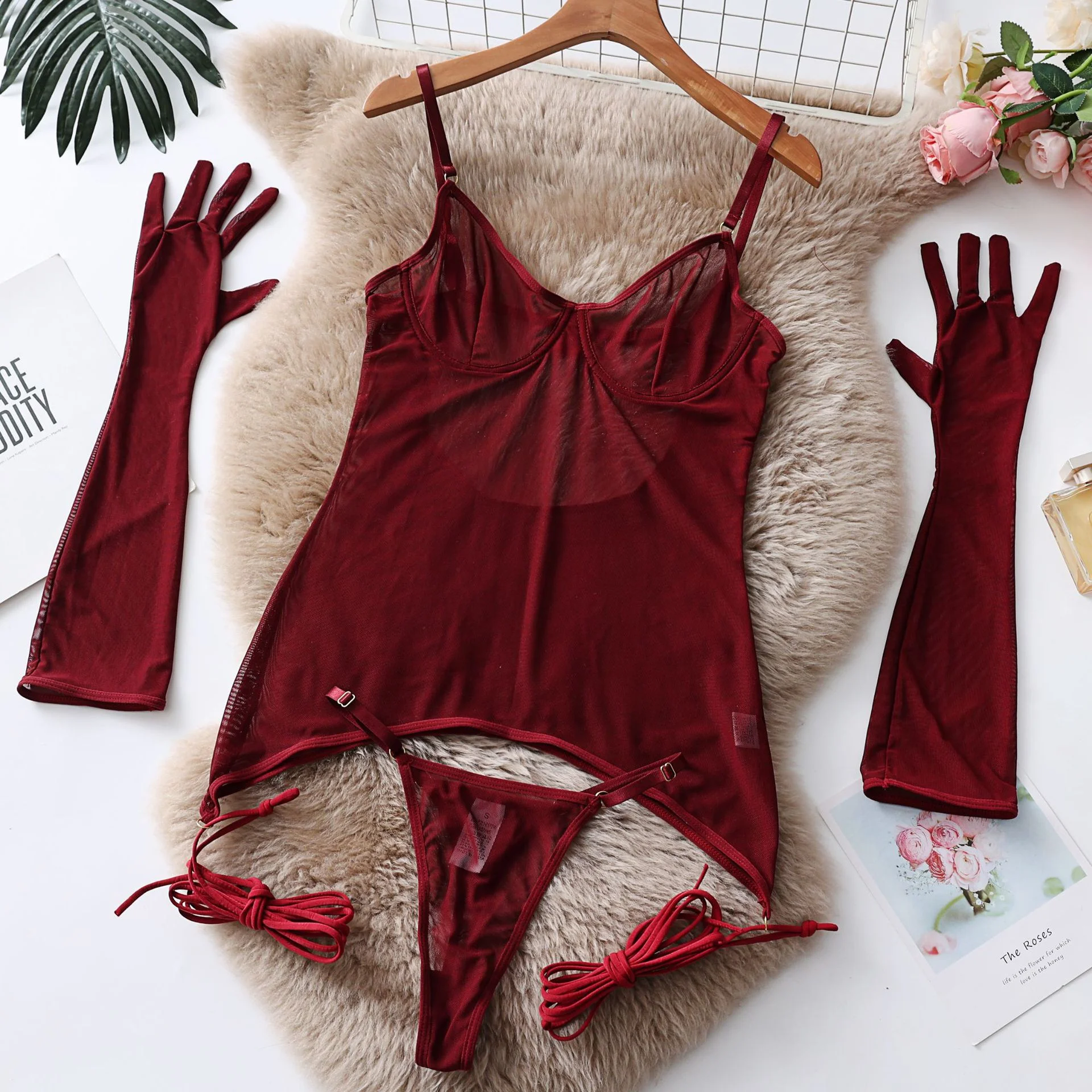 Lace Underwire Sleepwear Set 063 view 6