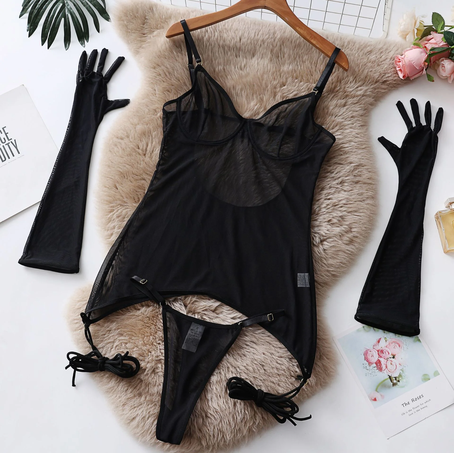 Lace Underwire Sleepwear Set 063 view 8