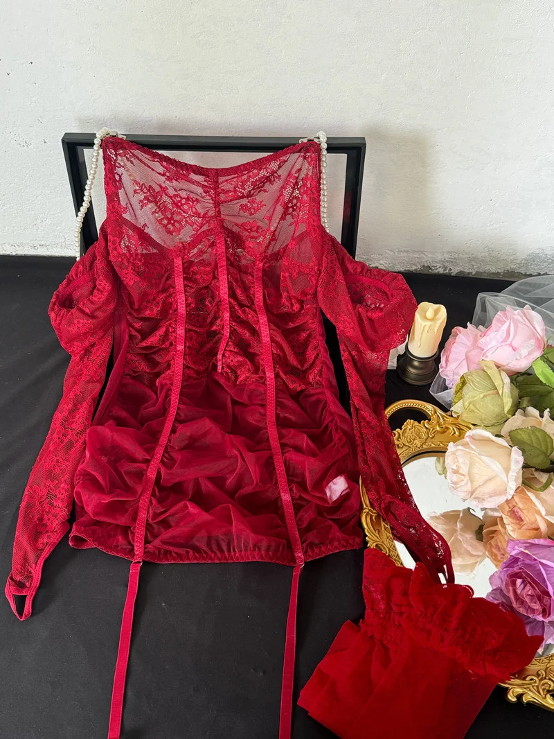Lace Contour Bodysuit 086 view 5