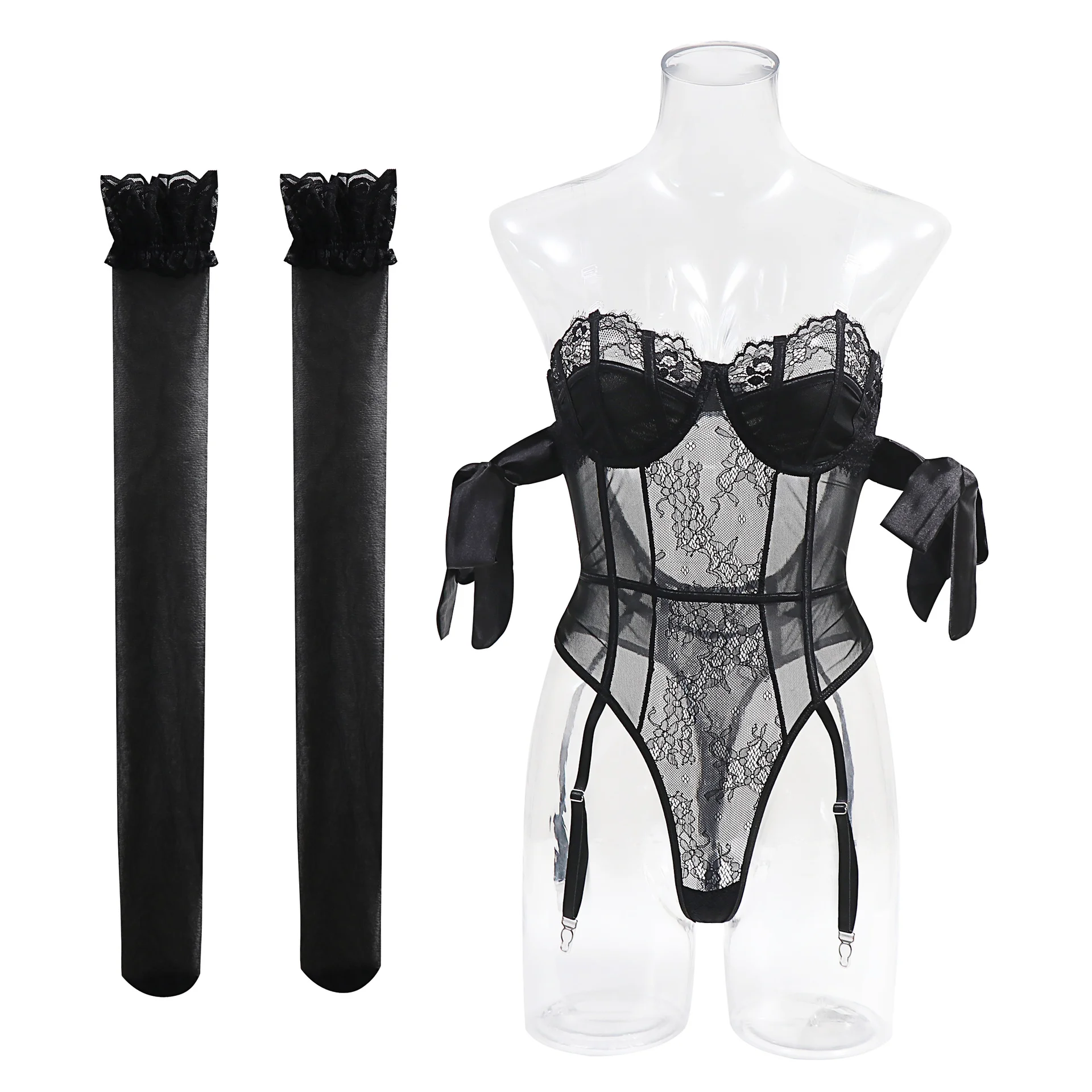 Purple Silk Strappy Bodysuit 100 view 7