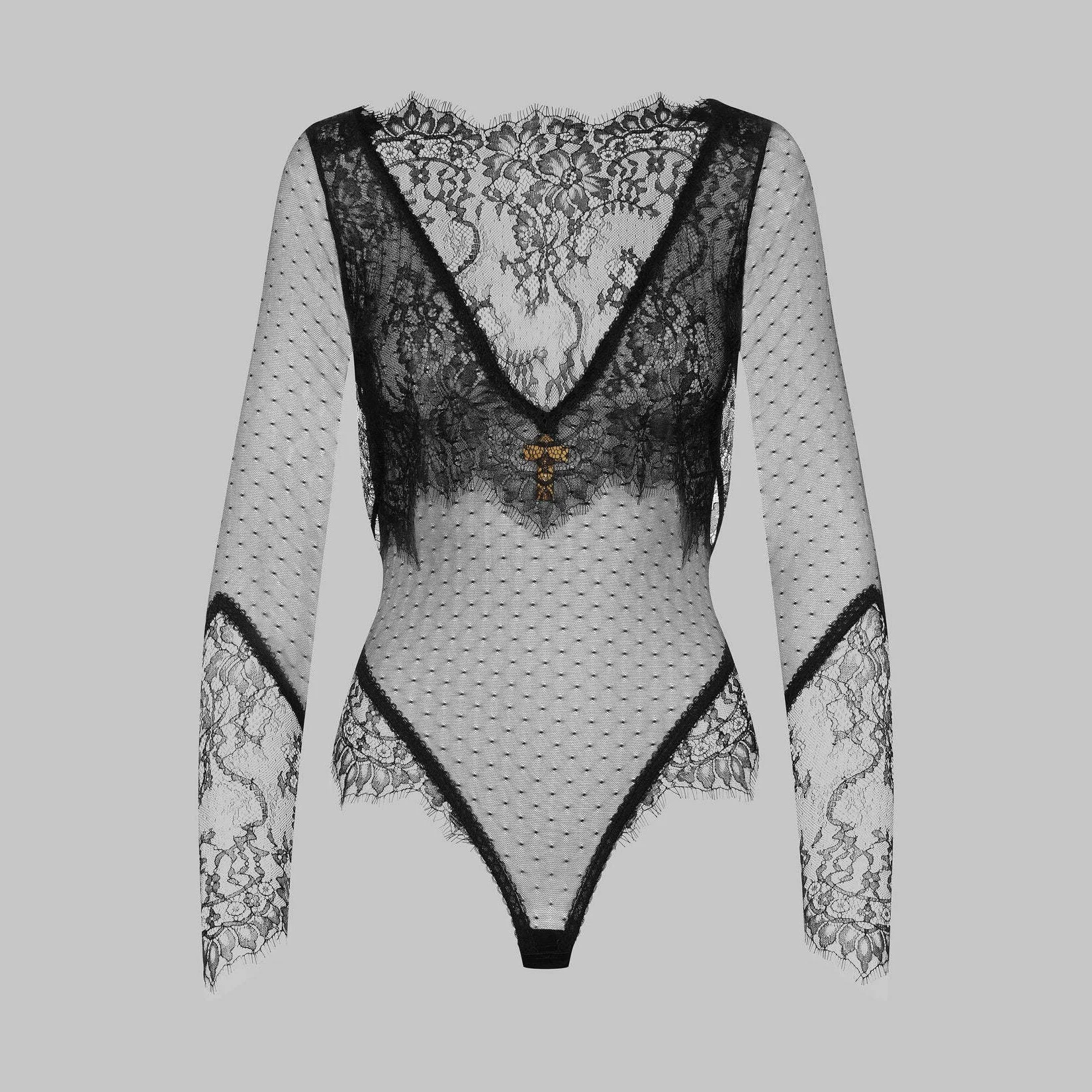 Black Lace Bodysuit 116 view 4