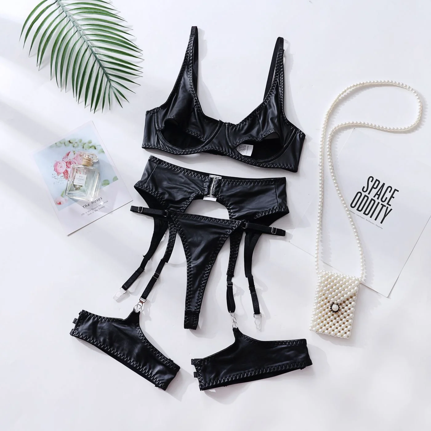 Leather-Look Lingerie Set 123 view 5